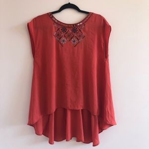 Boho embroidered spring break pink tunic